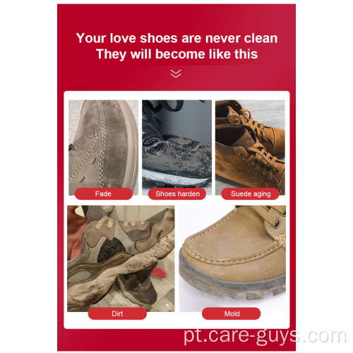 Produtos de cuidados com sapatos de couro e limpeza